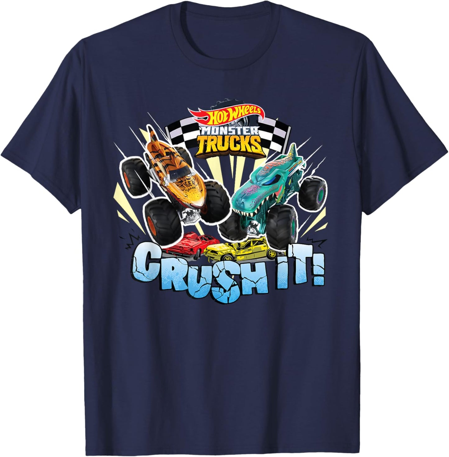 Hot Wheels Monster Trucks - Crush It T-Shirt - T-Shirt | Navy