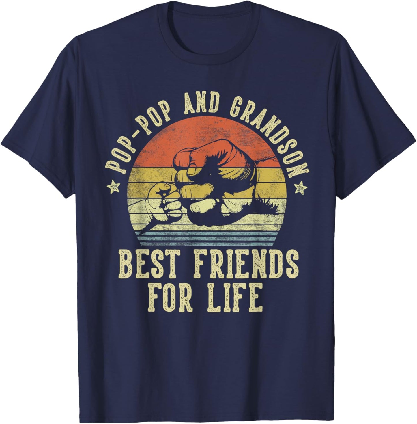 Pop-Pop and Grandson Best Friends for Life Funny Pop-Pop T-Shirt - T-Shirt | Navy