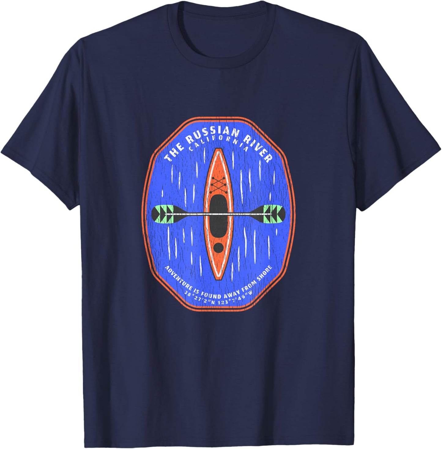 Russian River California Kayaking Souvenir Russian River T-Shirt - T-Shirt | Navy