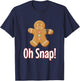 Oh Snap! - Gingerbread Man With An Arm That Is Broke T-Shirt - T-Shirt | Navy