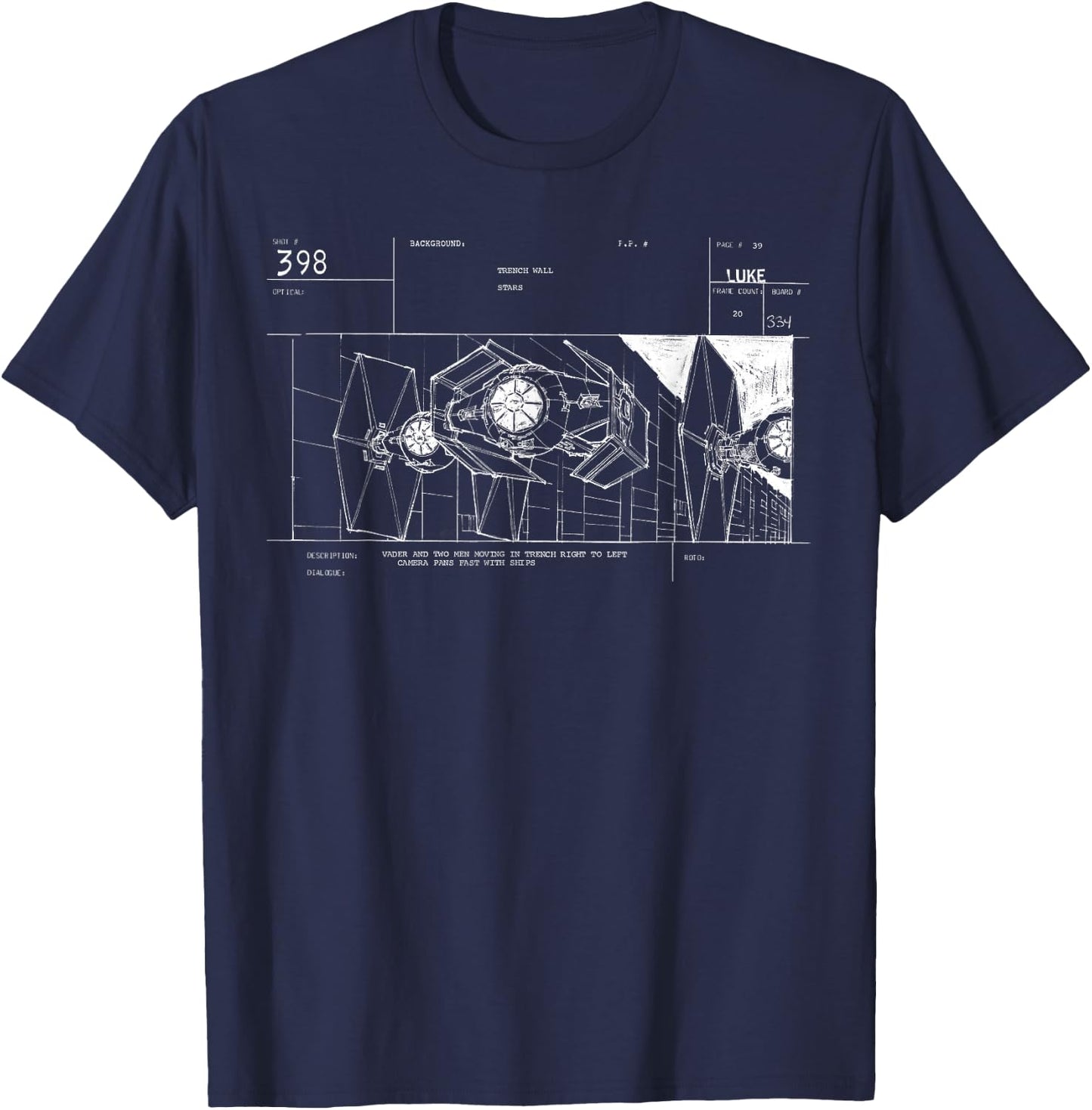 Star Wars TIE Fighters Retro Story Board Movie T-Shirt - T-Shirt | Navy