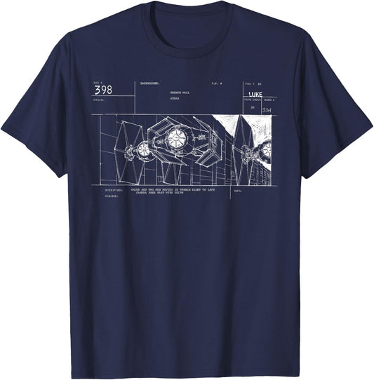 Star Wars TIE Fighters Retro Story Board Movie T-Shirt - T-Shirt | Navy
