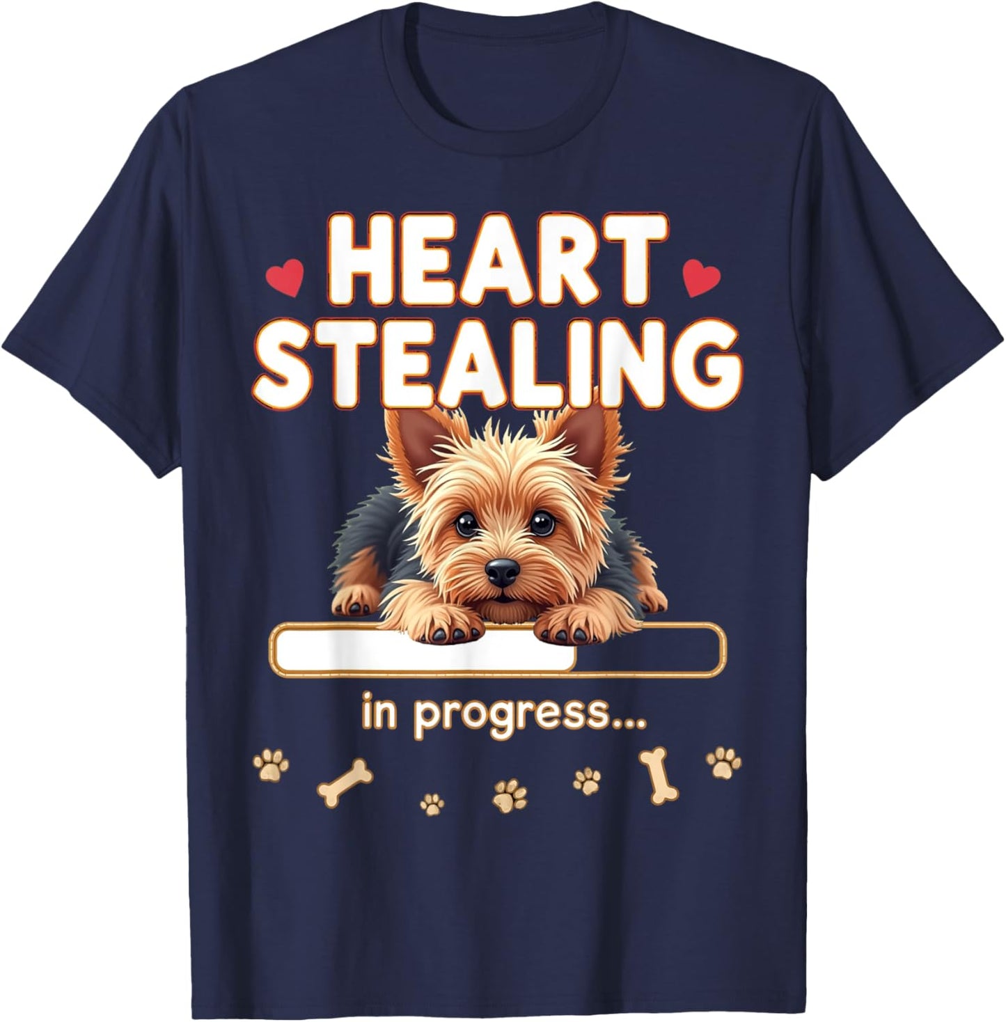 Heart Yorkshire Terrier Dog Funny Gift Yorkie Puppy T-Shirt - T-Shirt | Navy