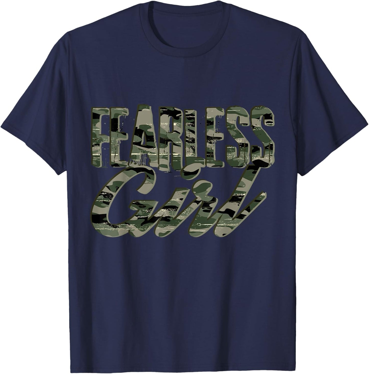 Fearless Girl Camo | Inspirational T-Shirt - T-Shirt | Navy