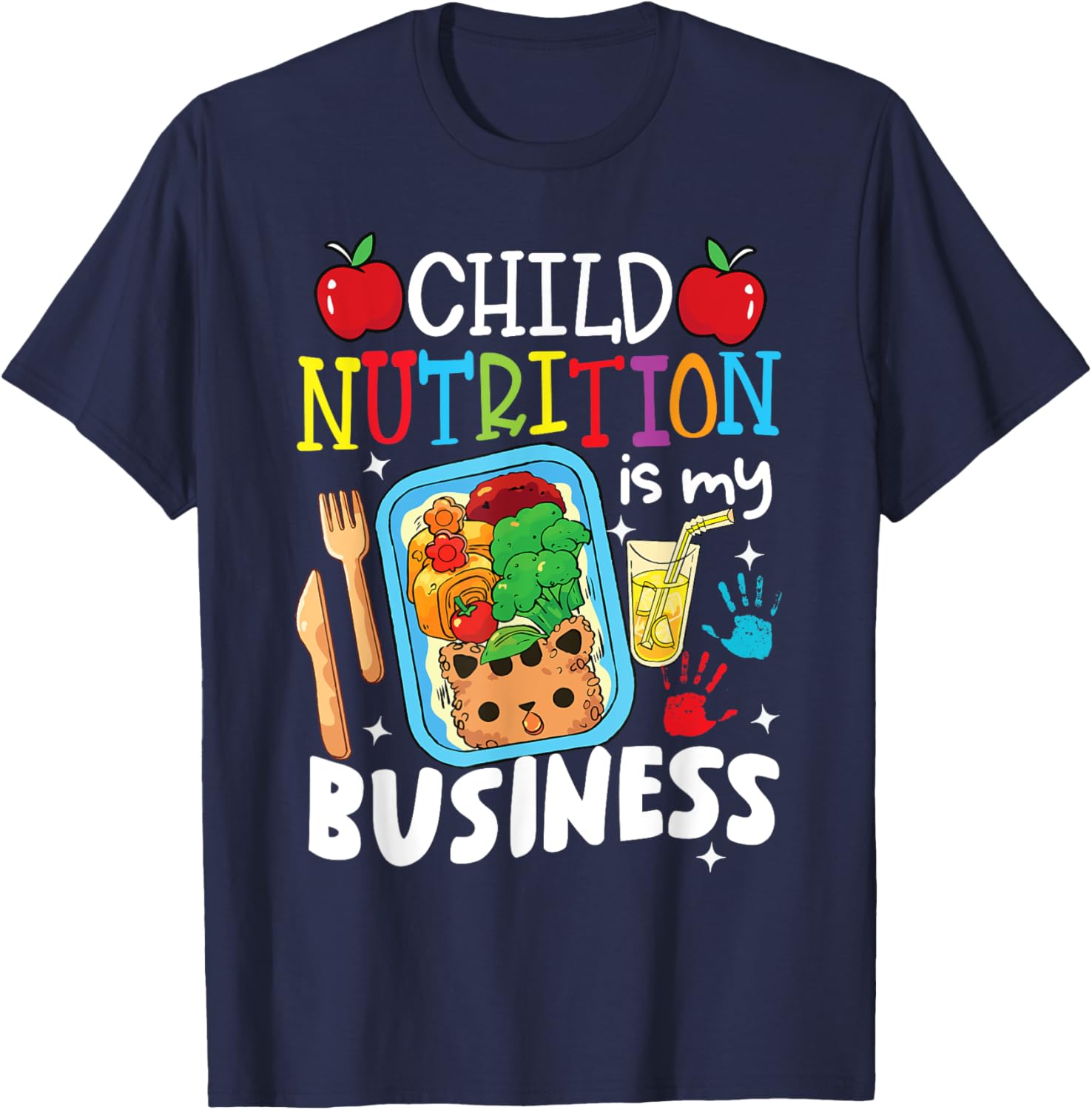 Child Nutrition is My Business Kids Lunch Box Cafeteria Crew T-Shirt - T-Shirt | Navy