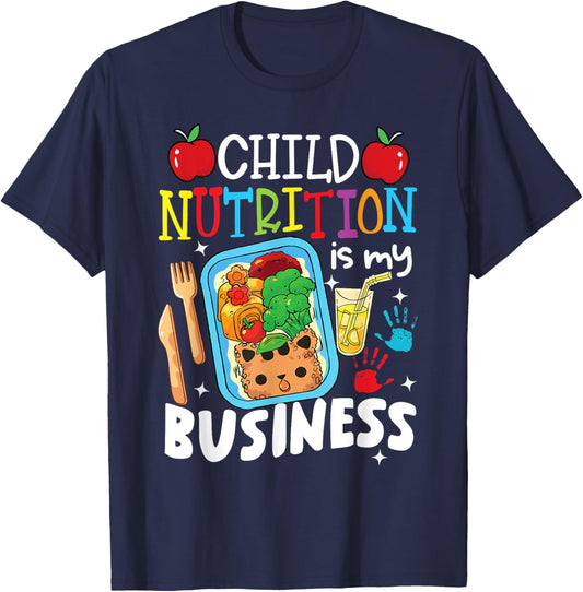 Child Nutrition is My Business Kids Lunch Box Cafeteria Crew T-Shirt - T-Shirt | Navy