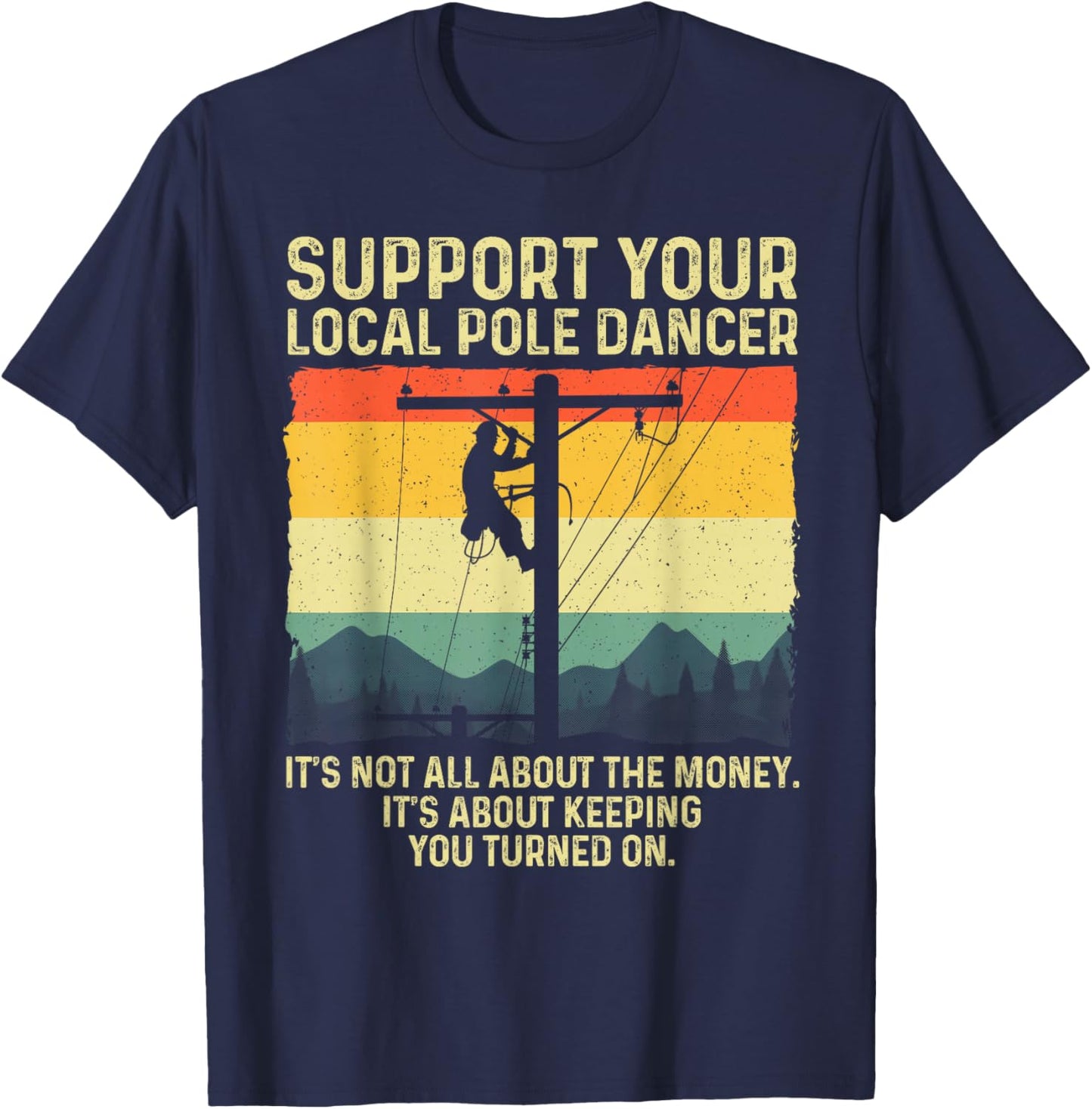 Best Lineman Design Women Kids Electrical Lineman T-Shirt - T-Shirt | Navy