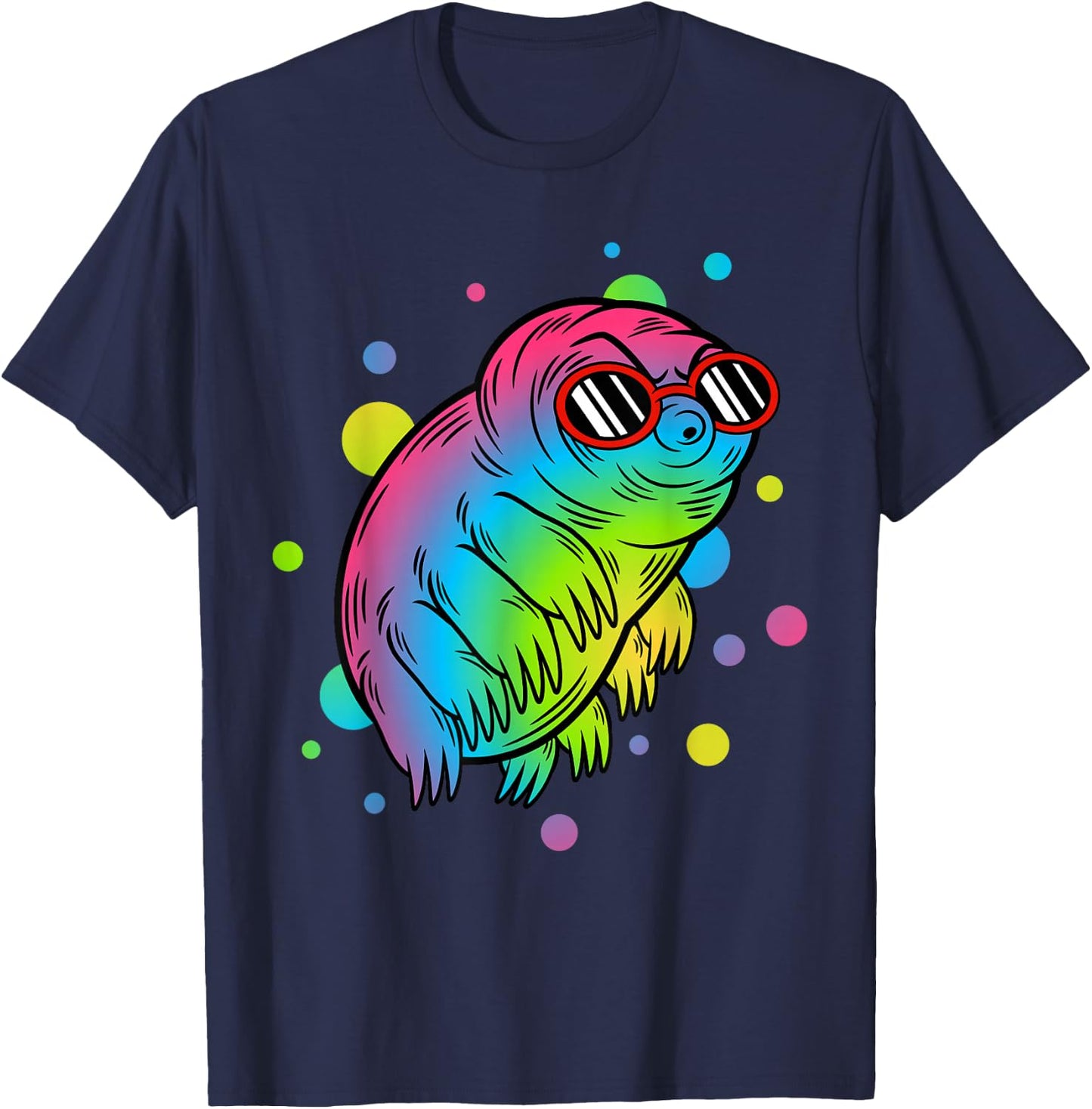 Big Rainbow Water Bear Funny Tardigrade Gift Men Women Kids T-Shirt - T-Shirt | Navy