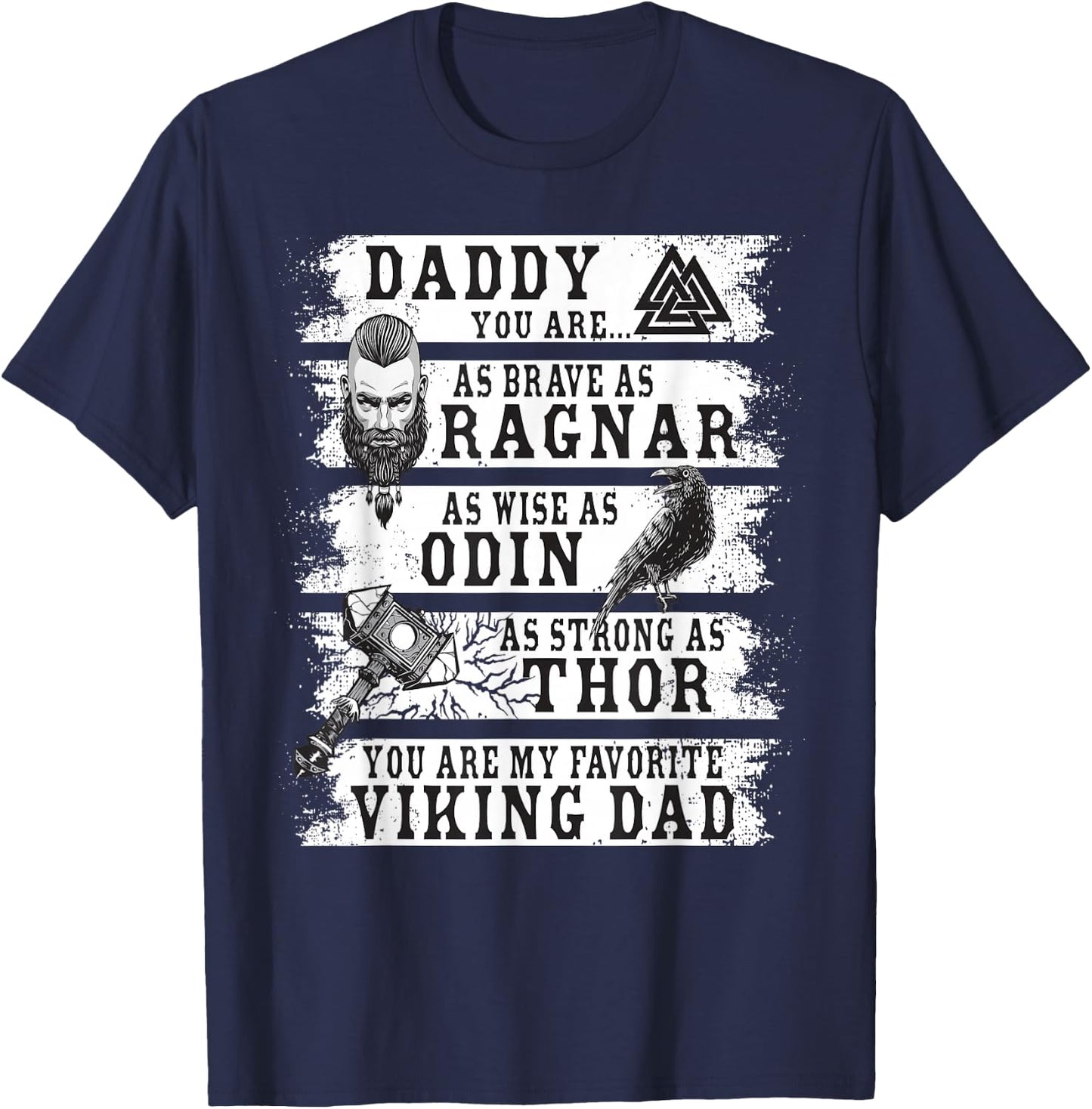 Retro Norse Mythology & Viking Saying - Best Viking Daddy T-Shirt - T-Shirt | Navy