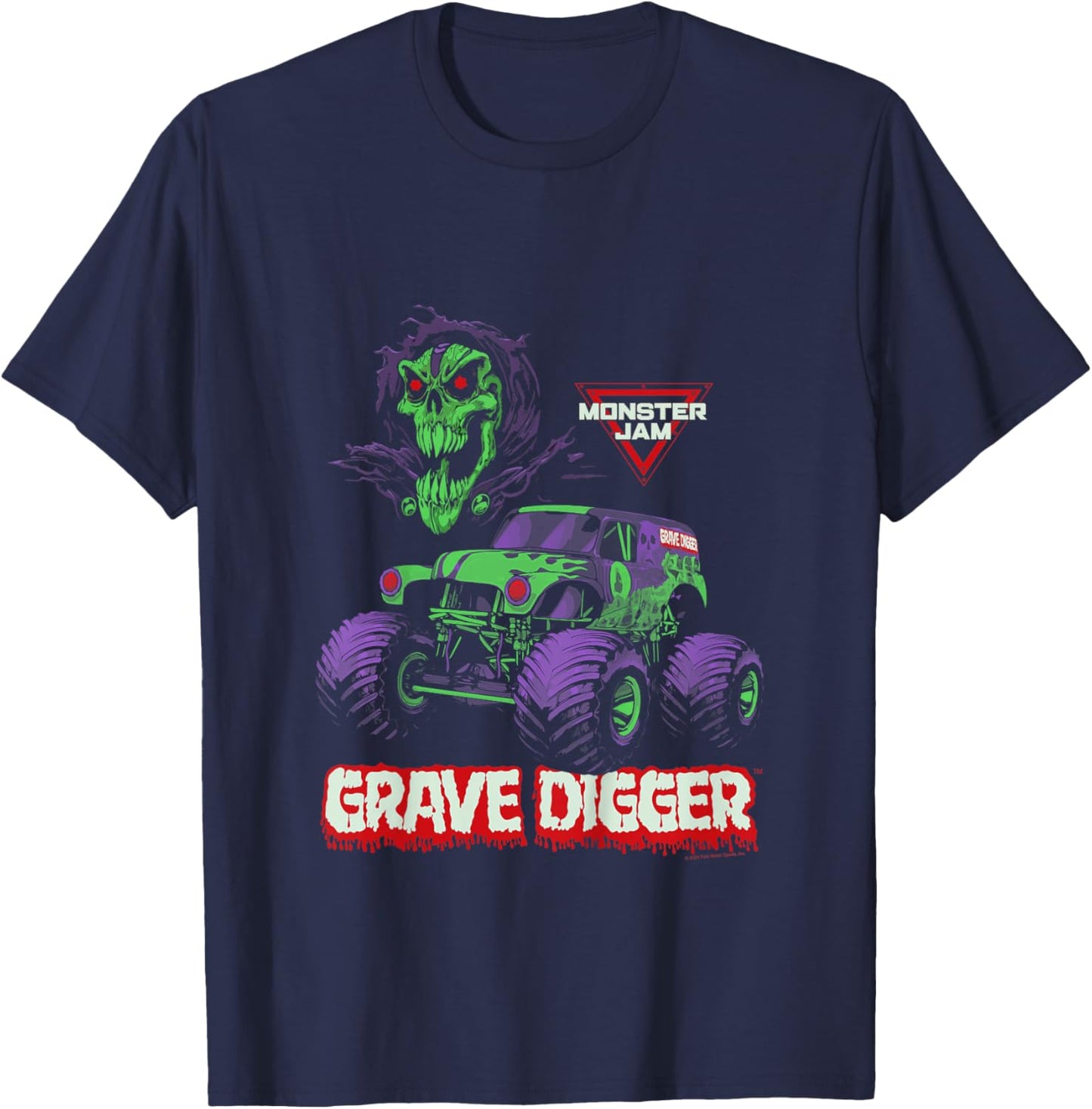 Monster Jam Grave Digger Monster Truck T-Shirt - T-Shirt | Navy