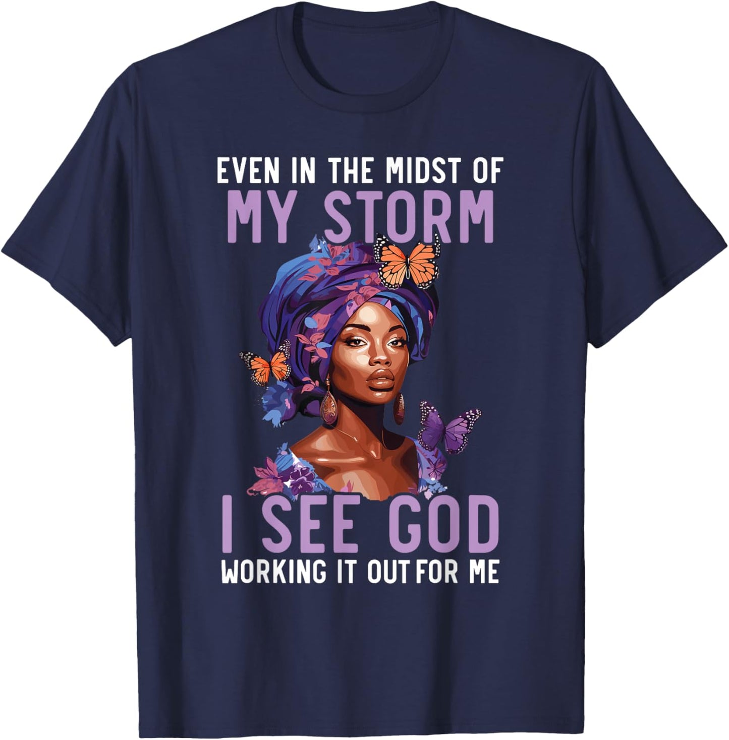 African Christian Afro American Black Pride Christianity T-Shirt - T-Shirt | Navy