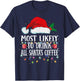 Matching Christmas PJS Most Likely To Drink Santa's Coffee T-Shirt - T-Shirt | Navy