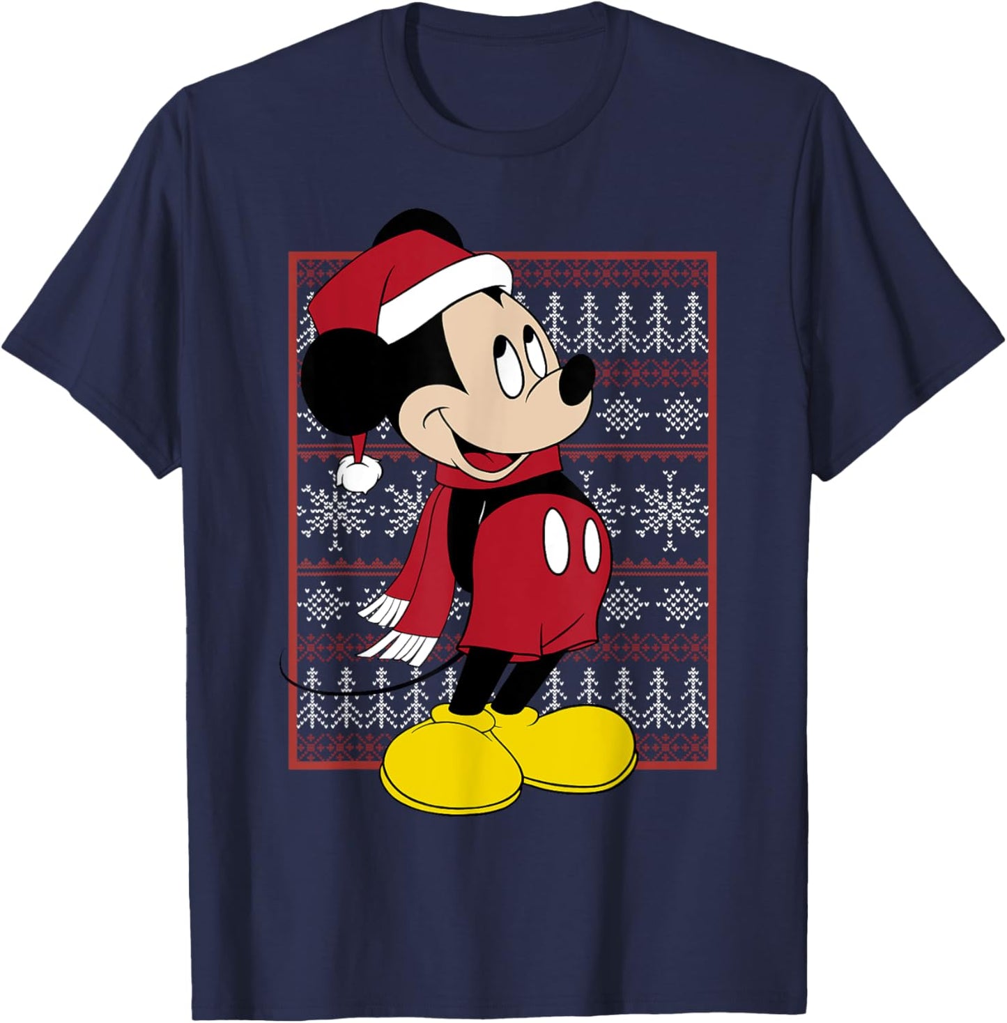 Disney Mickey Mouse Christmas Graphic T-Shirt - T-Shirt | Navy
