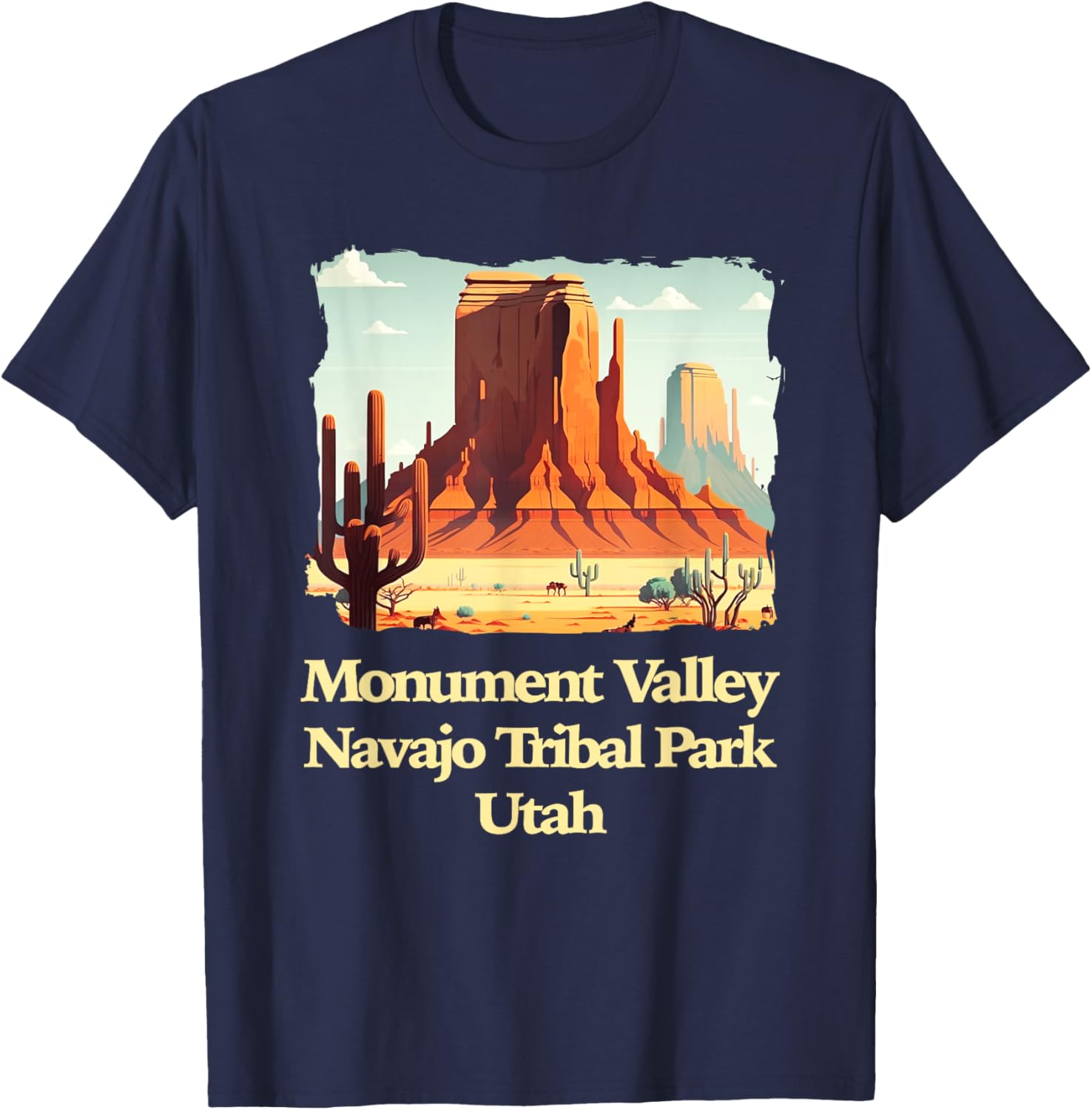 Monument Valley Utah T-Shirt - T-Shirt | Navy