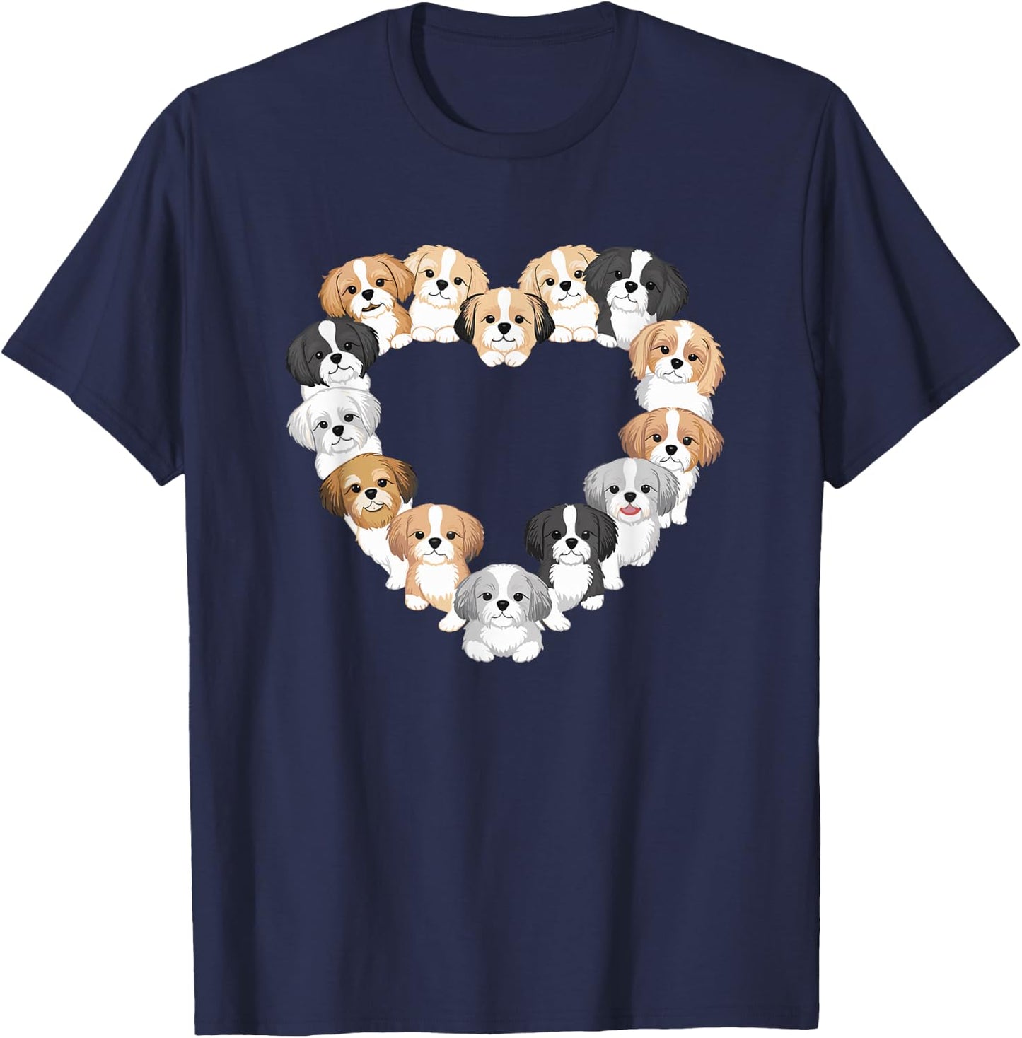 Heart Shih Tzu Dog Shih Tzus T-Shirt - T-Shirt | Navy