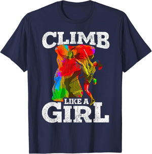 Rock Climbing Bouldering Hiking Wall Climber Gift T-Shirt - T-Shirt | Navy