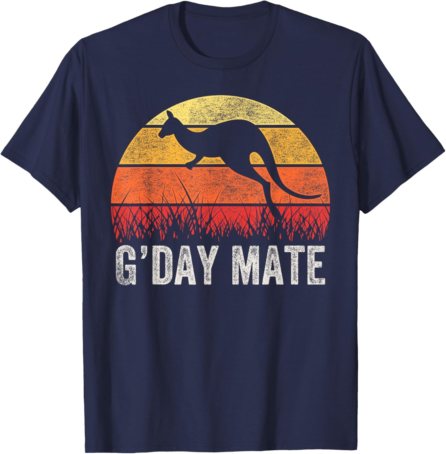 Australia G'Day Mate Shirt Funny Kangaroo Australian Vintage T-Shirt - T-Shirt | Navy