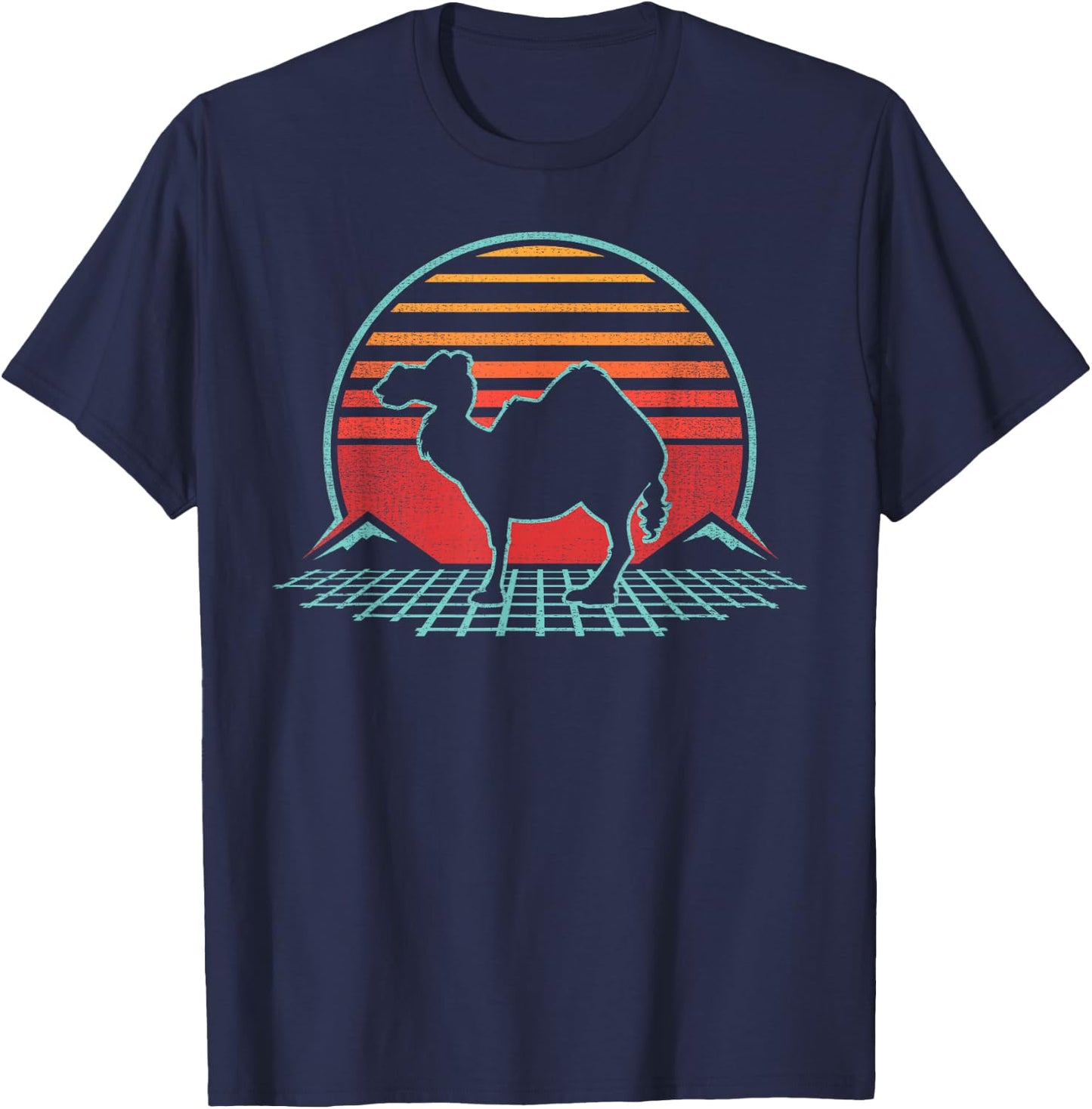Camel Lover Animal Retro Vintage 80s Style T-Shirt - T-Shirt | Navy