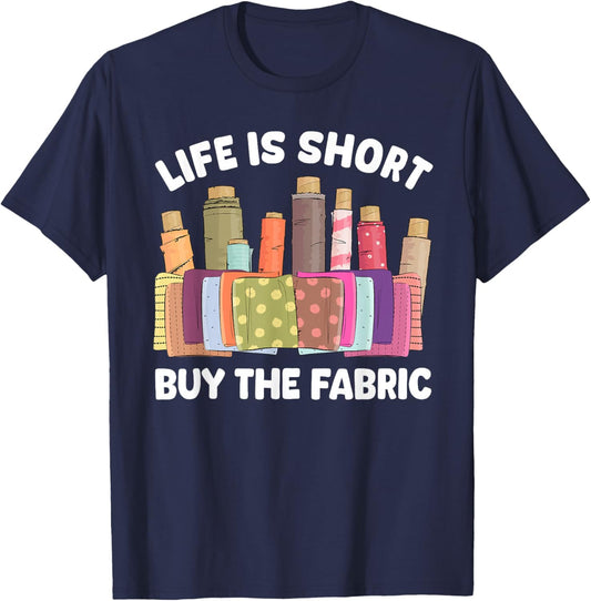 Cool Quilting Art Women Sewer Quilter Fabric Sewing T-Shirt - T-Shirt | Navy