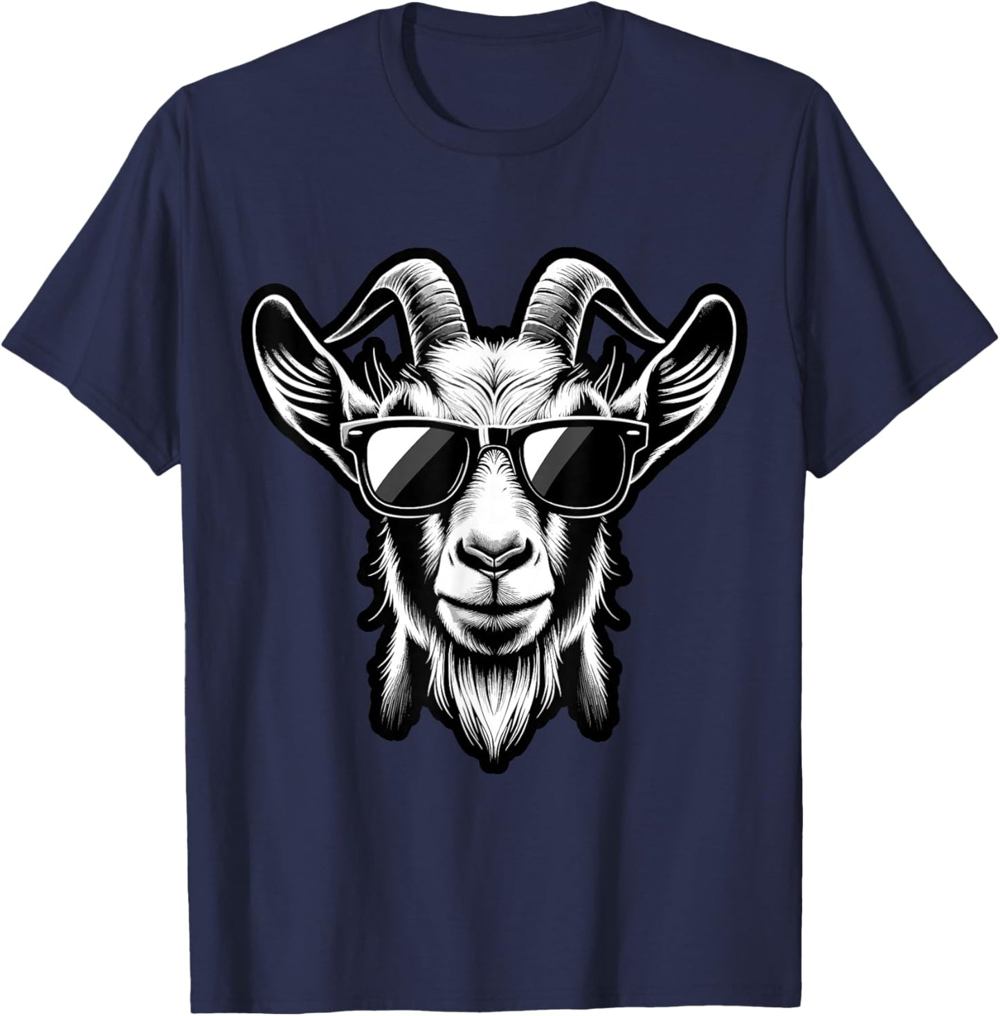Cool Goat with Sunglasses T-Shirt - T-Shirt | Navy