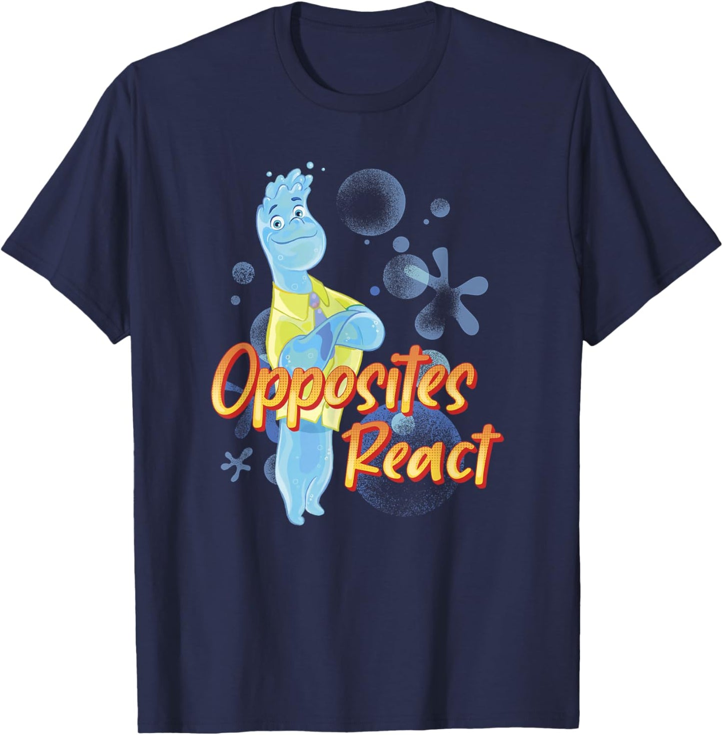 Disney Pixar Elemental Opposites React Wade Poster T-Shirt - T-Shirt | Navy
