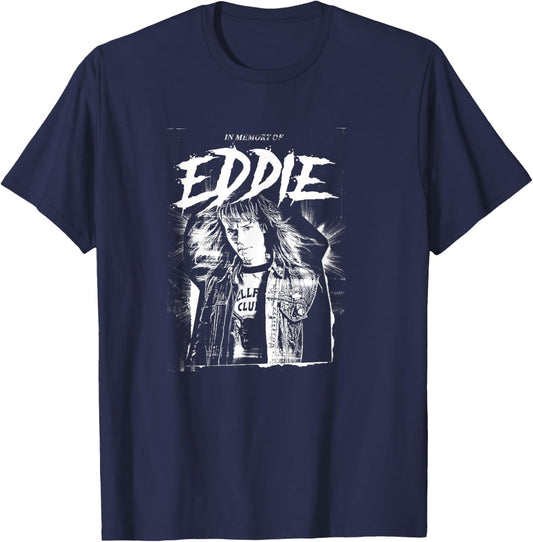 Stranger Things Hellfire Club Eddie Munson Memory T-Shirt - T-Shirt | Navy