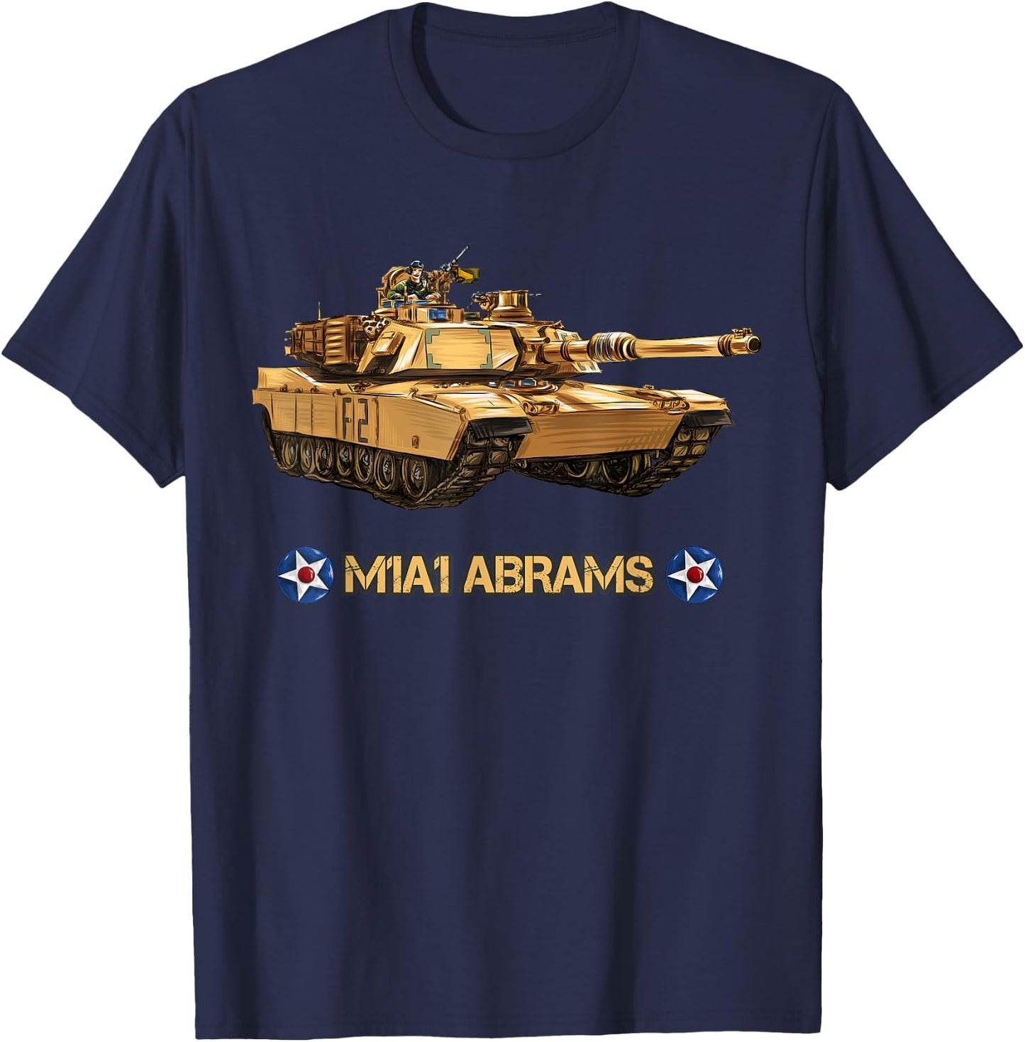 Vintage United States US Military Abrams Main Battle Tank T-Shirt - T-Shirt | Navy