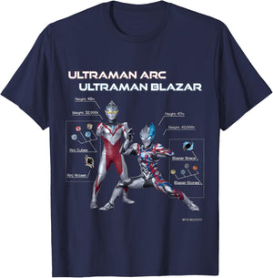 Ultraman Arc - Ultraman Arc & Ultraman Blazar B T-Shirt - T-Shirt | Navy