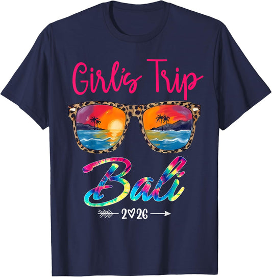 Girls Trip Bali 2026 Girls Weekend Summer Vacation Party T-Shirt - T-Shirt | Navy