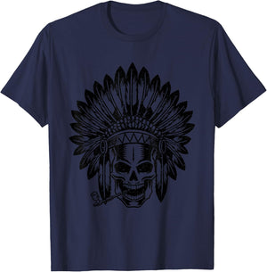 Native American Indian Culture Pipe Shaman Chiefs Spirit T-Shirt - T-Shirt | Navy