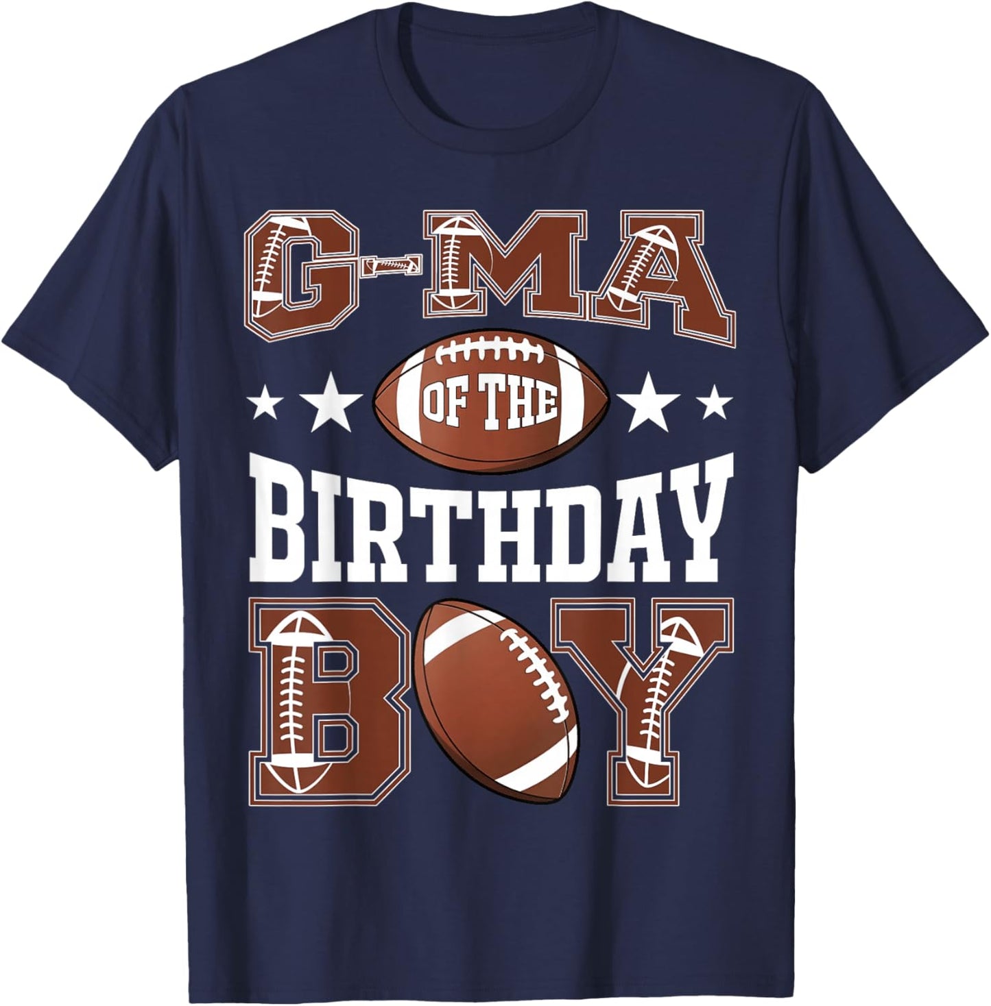 G-Ma Of The Birthday Boy Football Game Day T-Shirt - T-Shirt | Navy