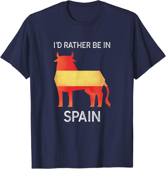 I'd Rather Be in Spain - Funny Spain Keepsake T-Shirt - T-Shirt | Navy