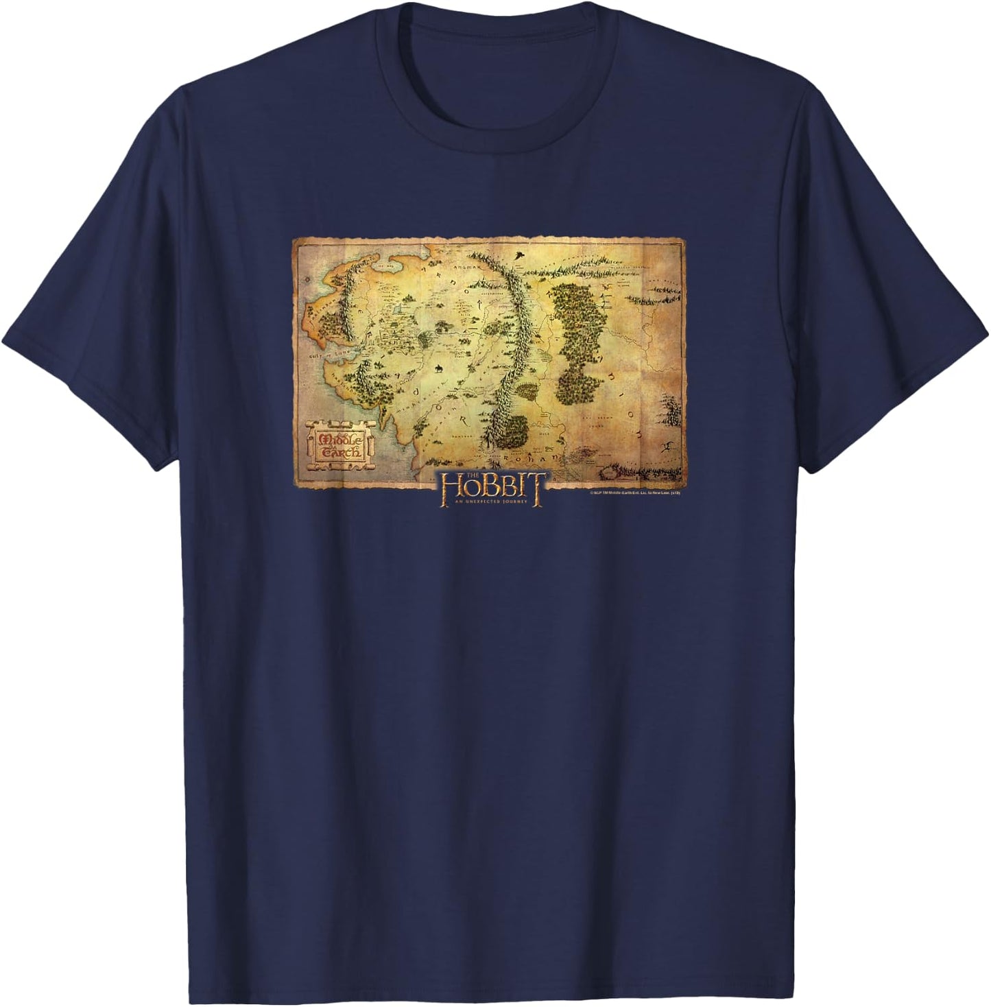 Hobbit Middle Earth Map T-Shirt - T-Shirt | Navy