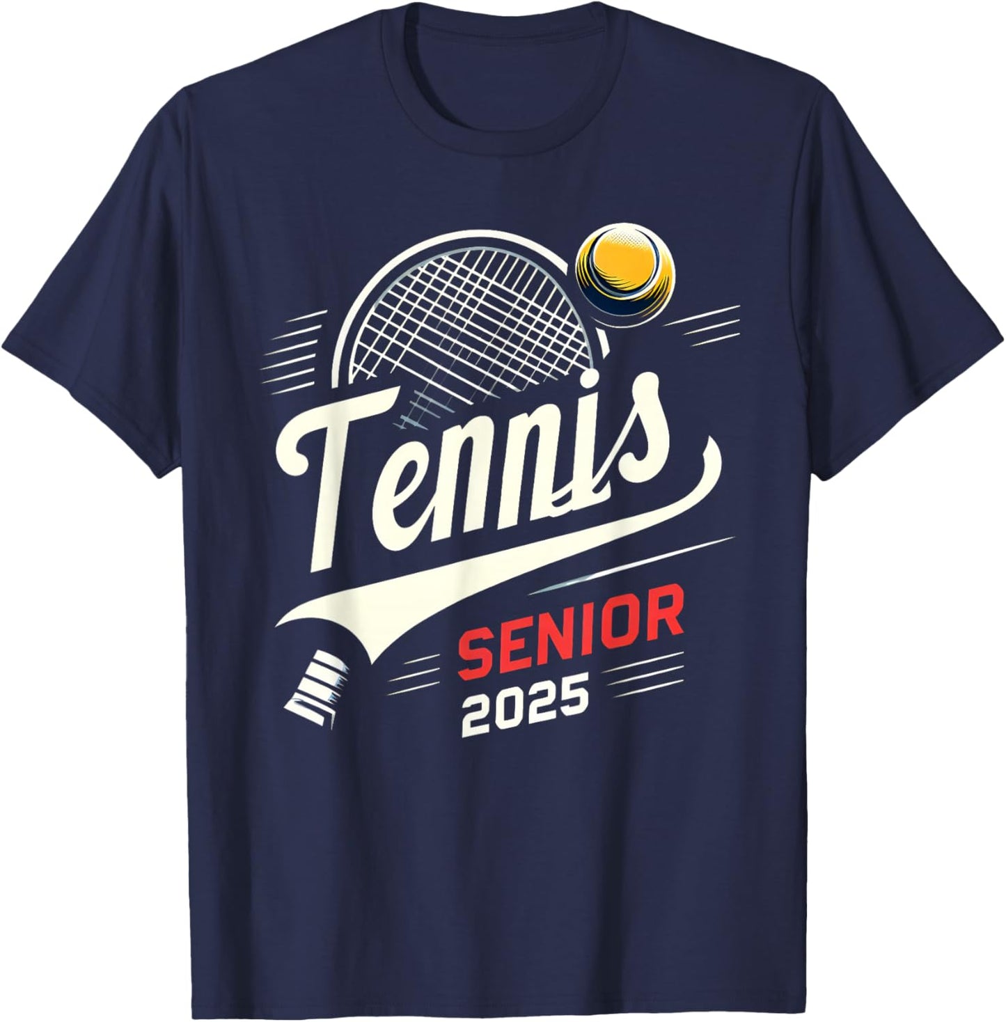 Tennis Senior 2025 Graduation Class of 2025 Graduate Pride T-Shirt - T-Shirt | Navy