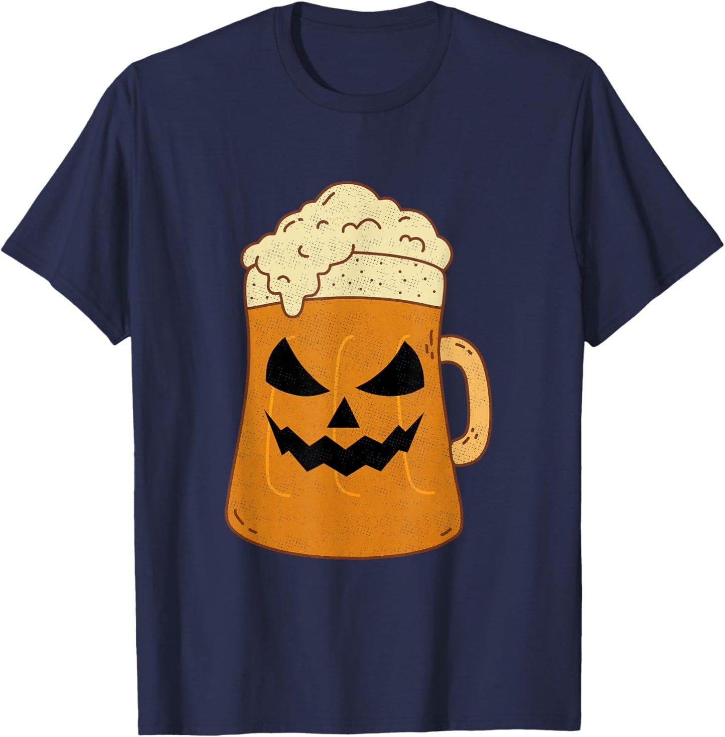 Beer Lover Pumpkin Face Happy Halloween 2024 T-Shirt - T-Shirt | Navy