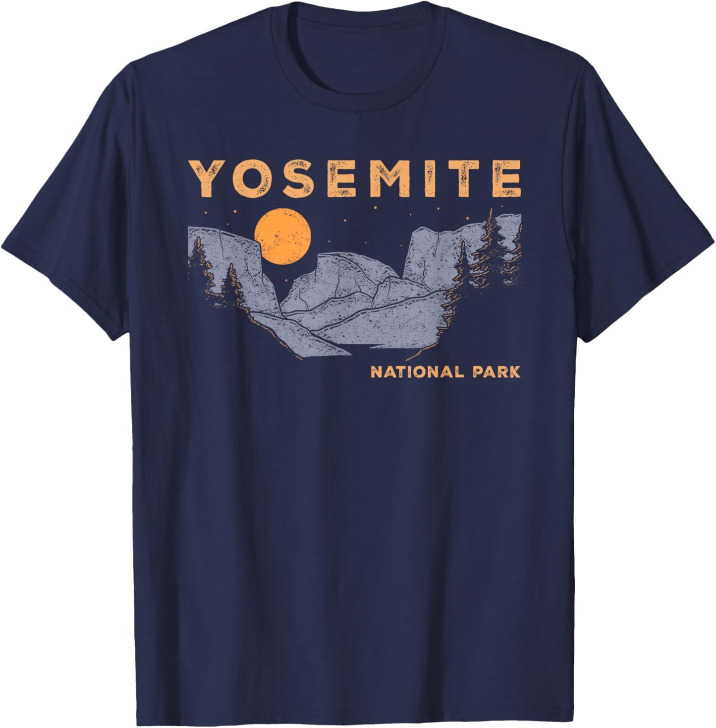 Retro Yosemite Half-Dome National Park Vintage T-Shirt - T-Shirt | Navy