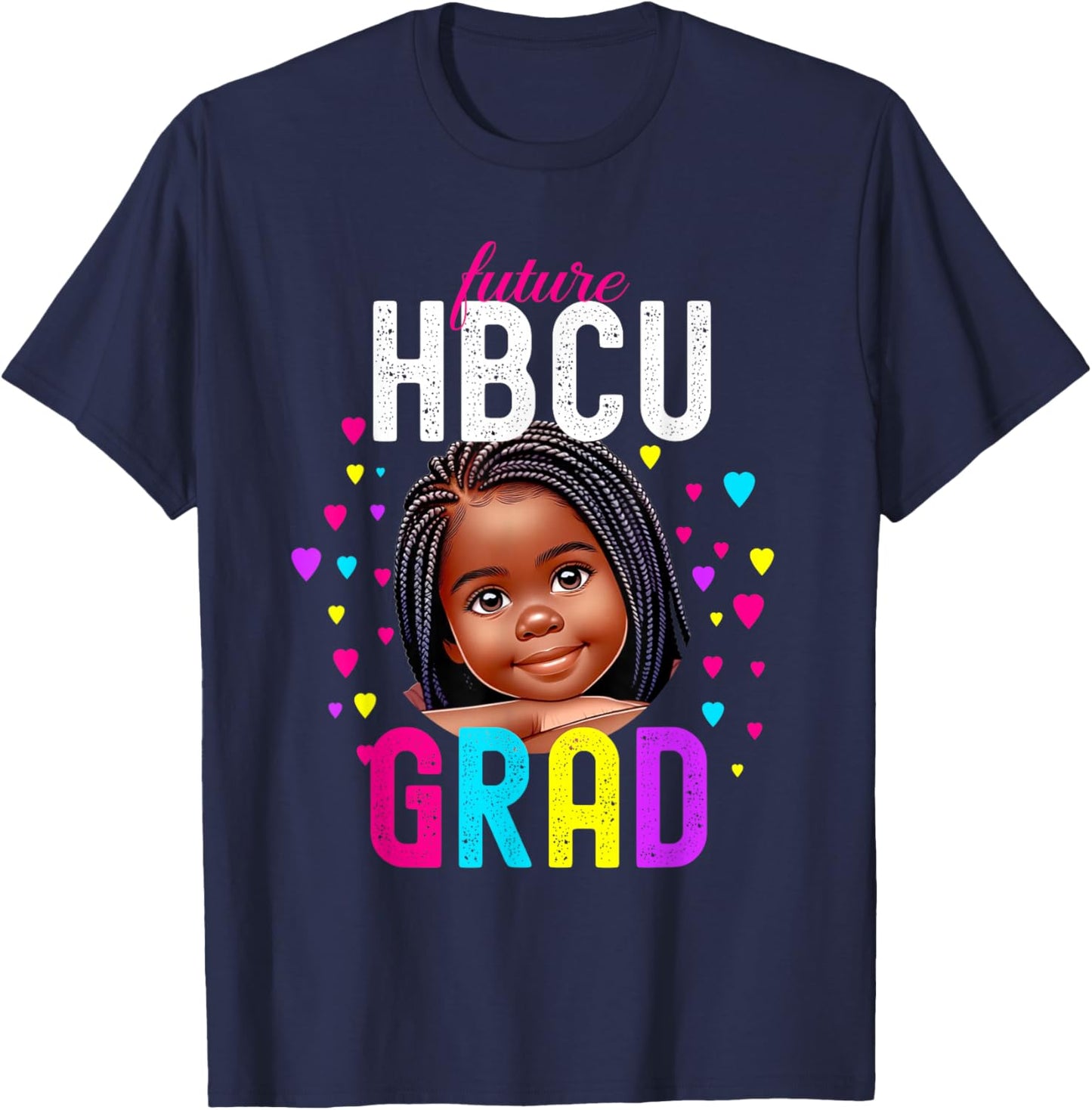 Future HBCU Grad Young Black Girl Youth Kids T-Shirt - T-Shirt | Navy