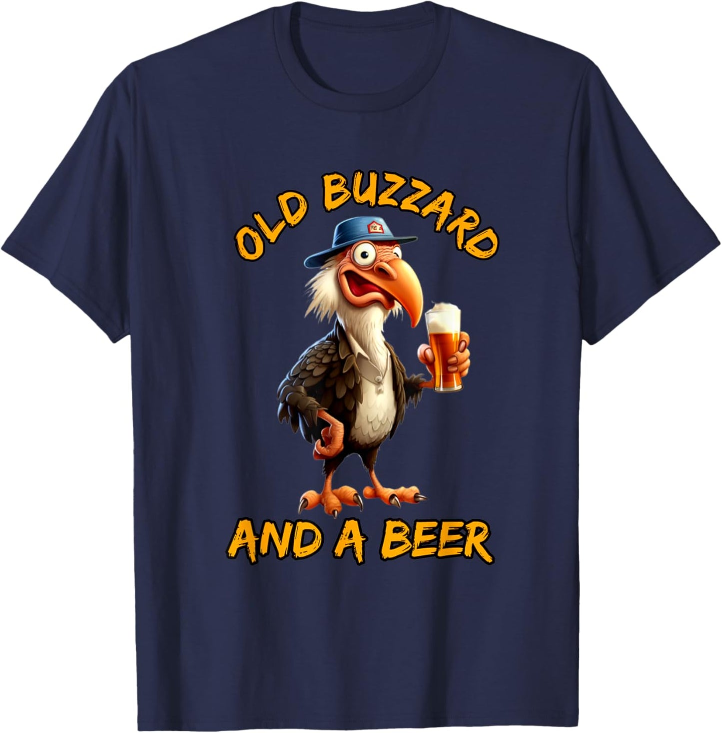 Grandpa Old Buzzard And Beer Old Man Beer Lovers Senior T-Shirt - T-Shirt | Navy