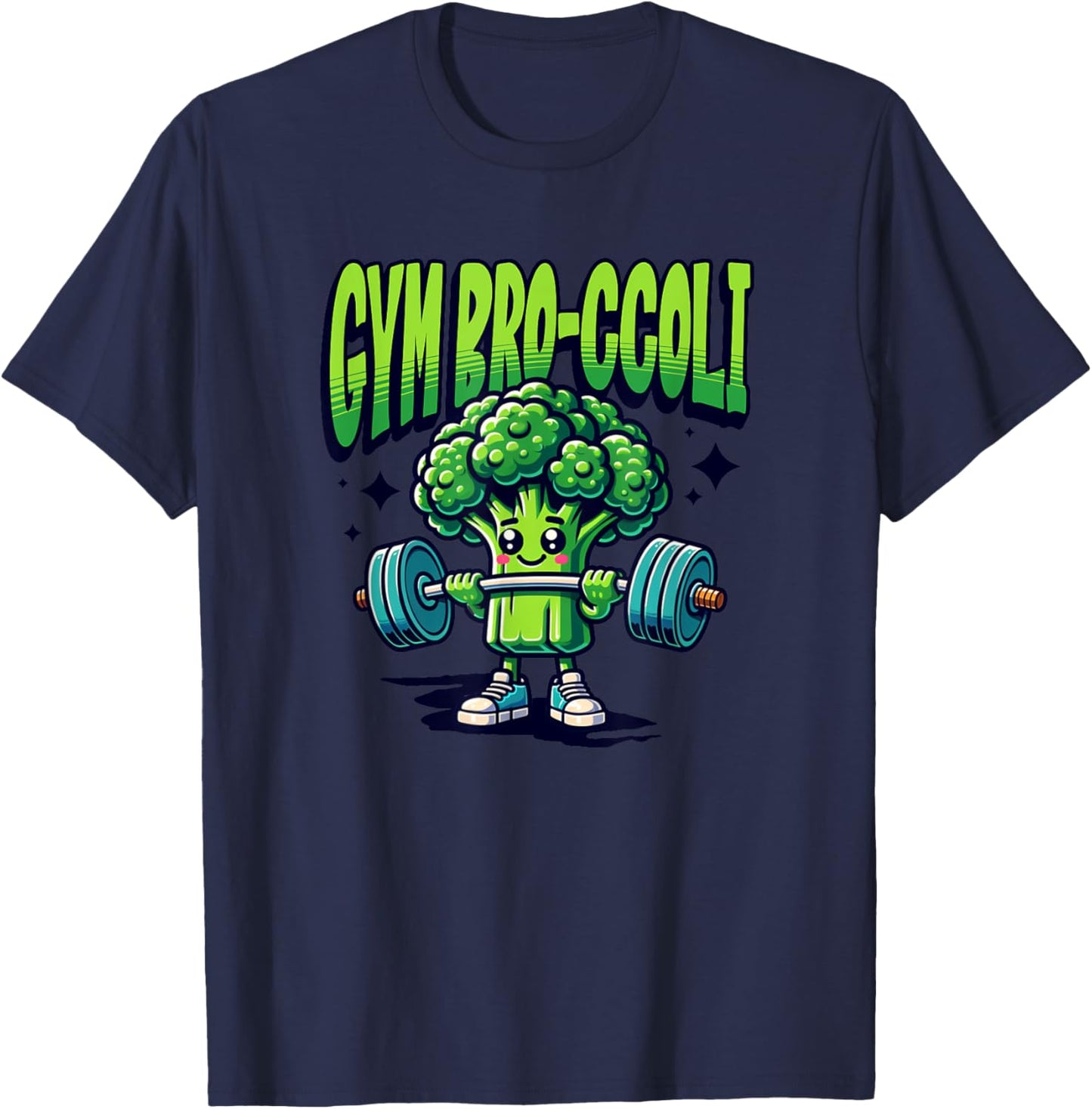 Gym Bro Broccoli Weight Lifting Bodybuilding Fitness T-Shirt - T-Shirt | Navy