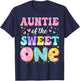 Auntie of The Sweet One 1st Birthday Donut Bday Party T-Shirt - T-Shirt | Navy
