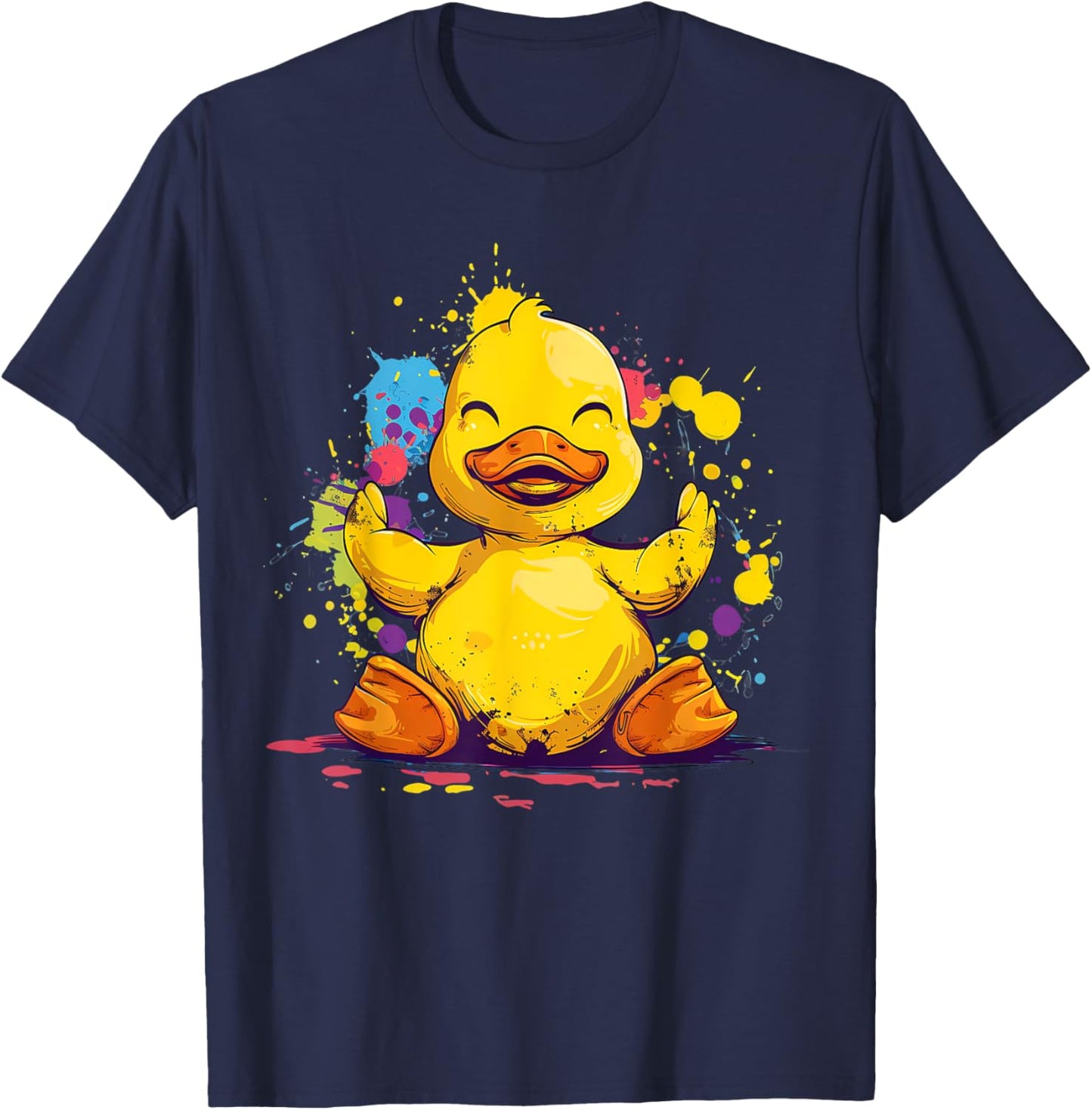 Rubber Duck Rubber Duckie Watercolor Rubber Duckling T-Shirt - T-Shirt | Navy