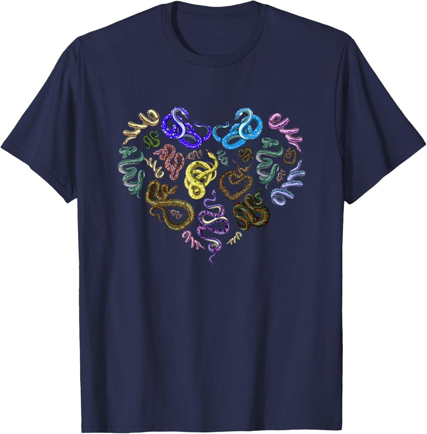 Wild Animal Reptile Valentines Day Gift Predator Heart Snake T-Shirt - T-Shirt | Navy