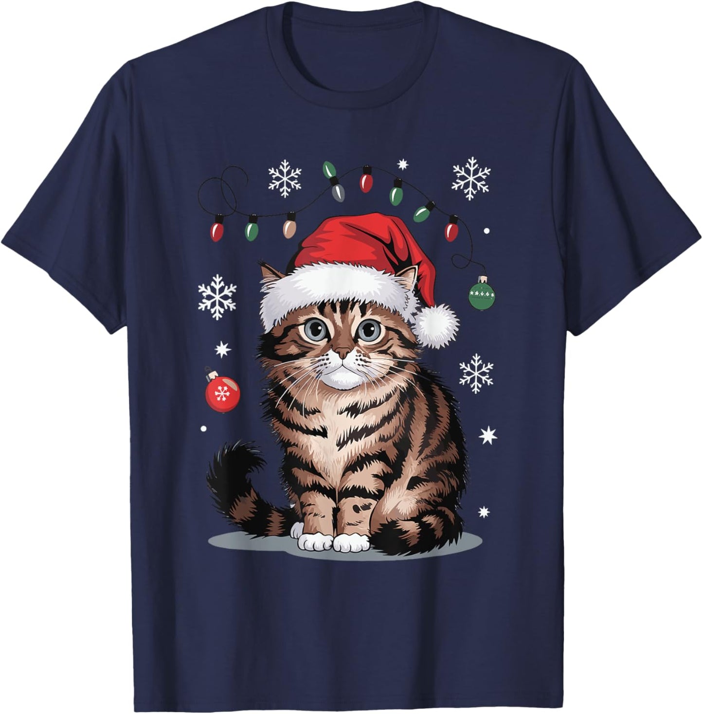 Cat Christmas T-Shirt - T-Shirt | Navy