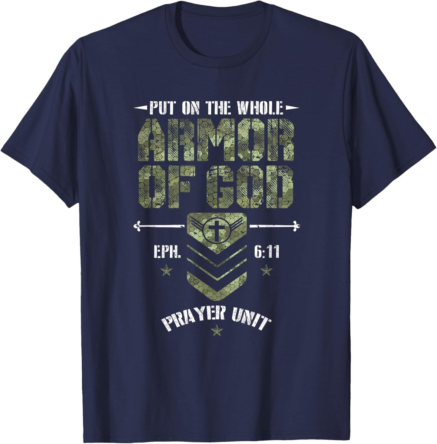 Camo Armor Of God Christians Religious Camouflage T-Shirt - T-Shirt | Navy