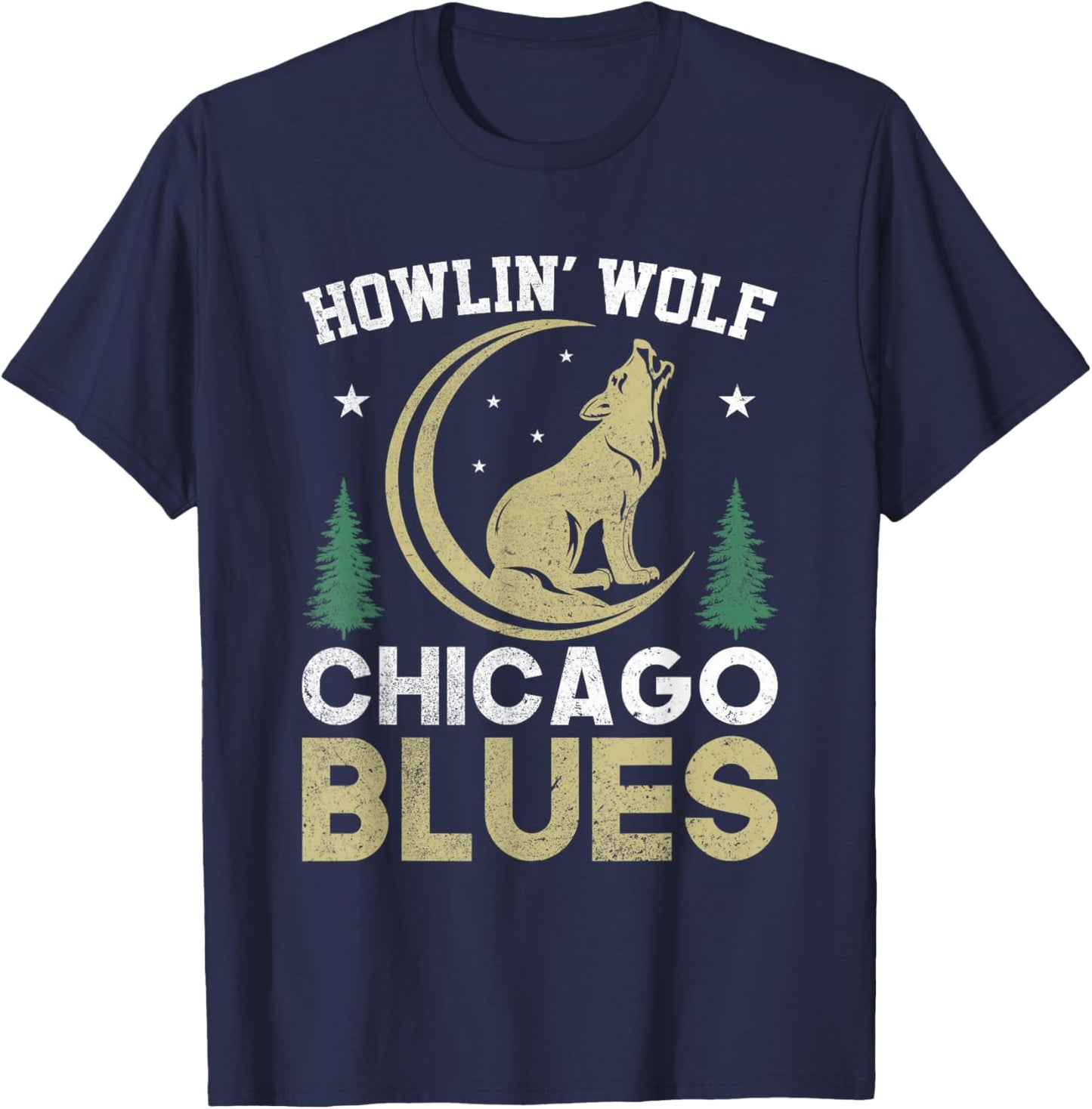 Howlin' Wolf Chicago Blues T-Shirt - T-Shirt | Navy