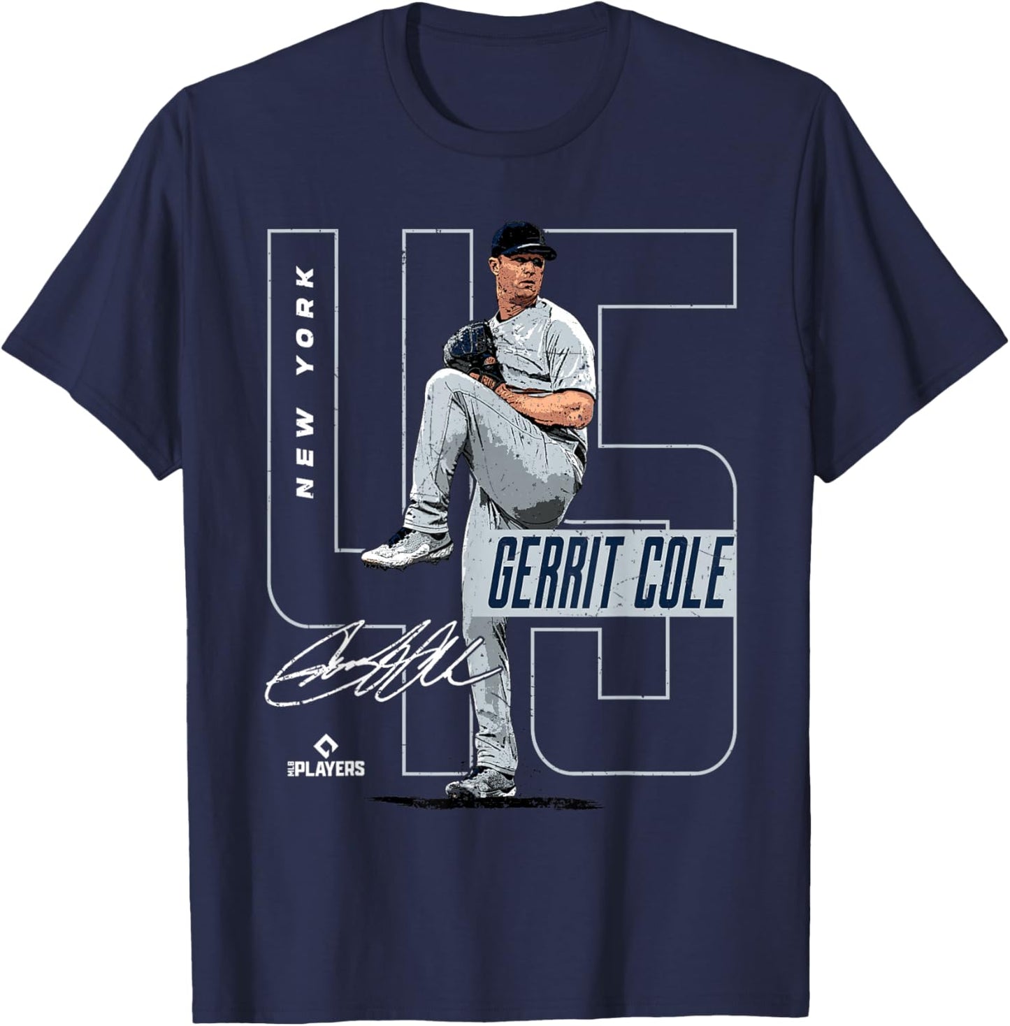Gerrit Cole | New York Baseball MLB Players | MLBCOL4058 T-Shirt - T-Shirt | Navy
