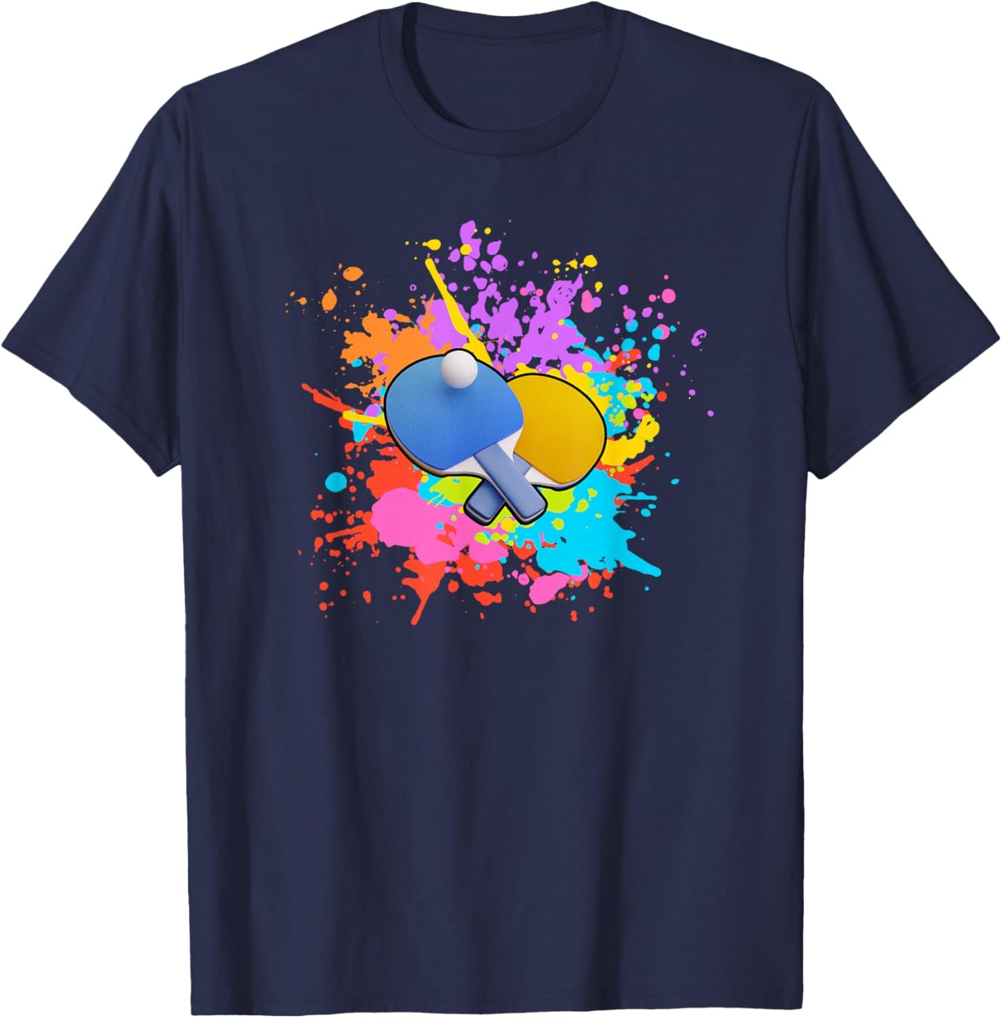 Paint Splash Table Tennis Ping Pong for Children Kids T-Shirt - T-Shirt | Navy