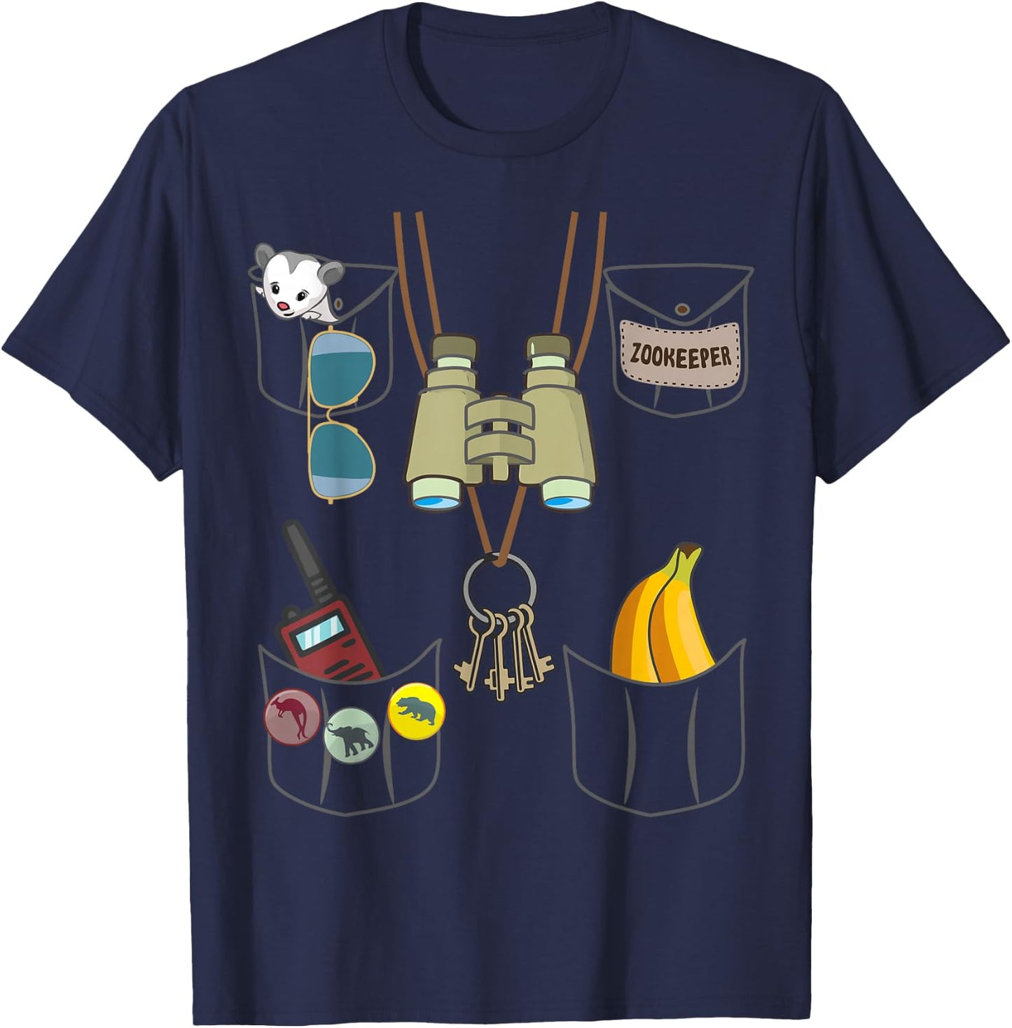 Zookeeper Halloween Jungle Safari Explorer Imitation Costume T-Shirt - T-Shirt | Navy
