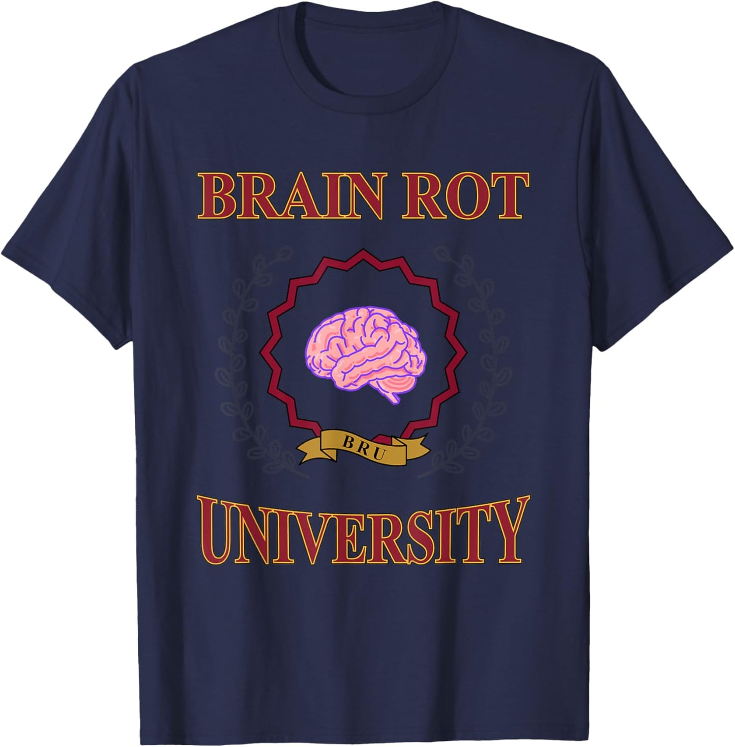 Bru Brain Rot University T-Shirt - T-Shirt | Navy