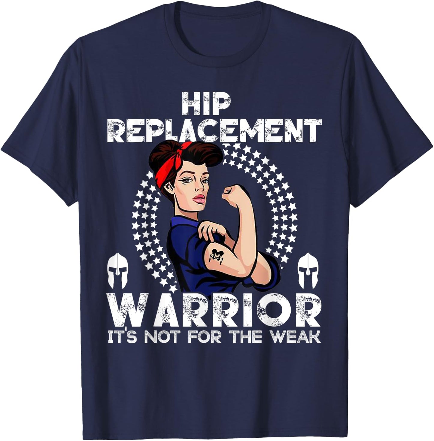 Hip Replacement women Warrior Awareness Gift T-Shirt - T-Shirt | Navy